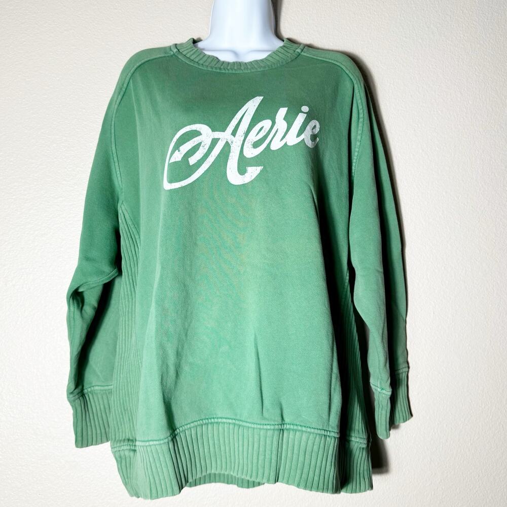 aerie | oversized forest green pullover sweatshirt women's sz S